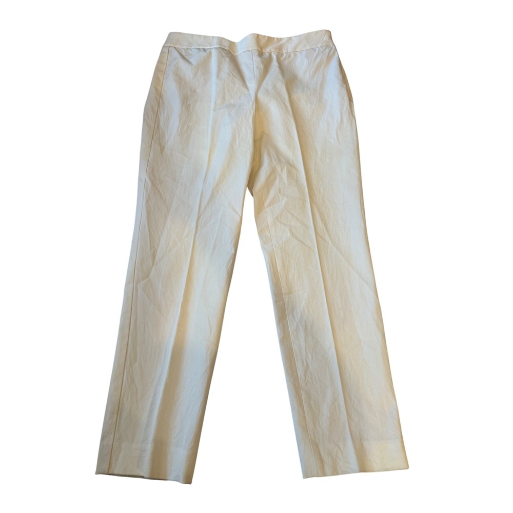 Talbots Womens Chatham Crop Pants 8P‎ White Career Office Business Casual Work